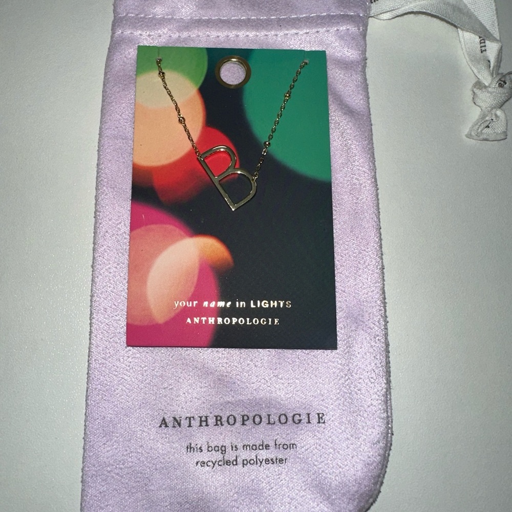 B monogram pendant necklace from Anthropologie